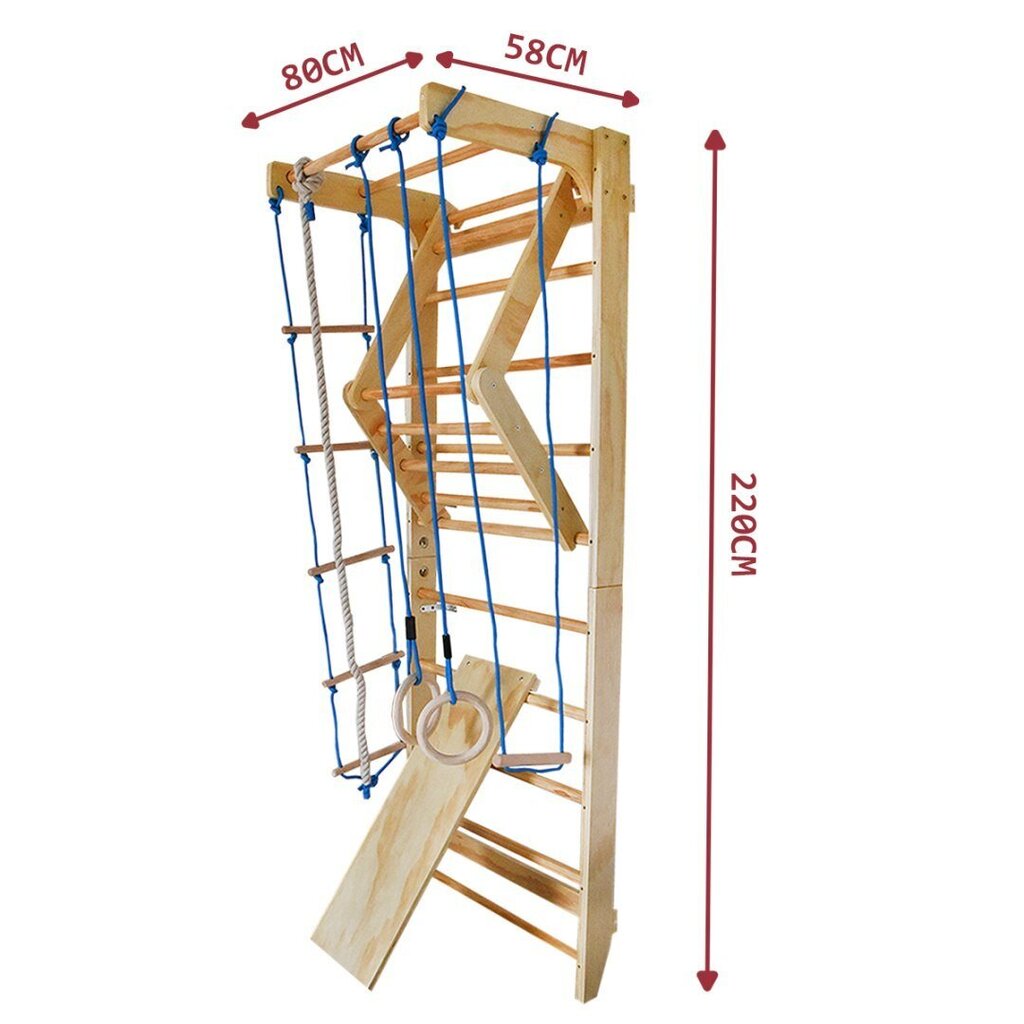 Koka rotaļu laukums ar virvēm, 220 cm цена и информация | Bērnu rotaļu laukumi, mājiņas | 220.lv