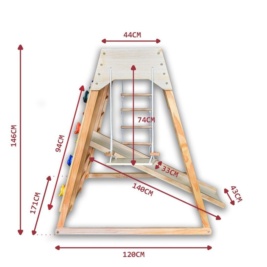 Koka mājas rotaļu laukums cena un informācija | Bērnu rotaļu laukumi, mājiņas | 220.lv