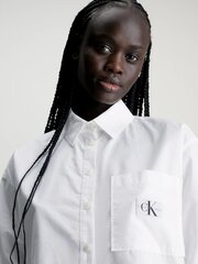 Calvin Klein Jeans krekls sievietēm Woven Label Cropped Ls Shirt 560077540, balts cena un informācija | Blūzes, sieviešu krekli | 220.lv