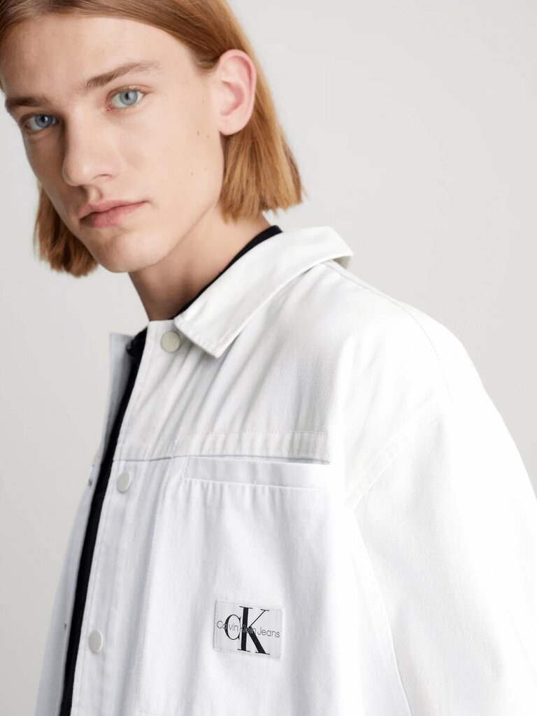 Calvin Klein Jeans krekls vīriešiem Blocking Overshirt Icicle 560077708, balts cena un informācija | Vīriešu krekli | 220.lv