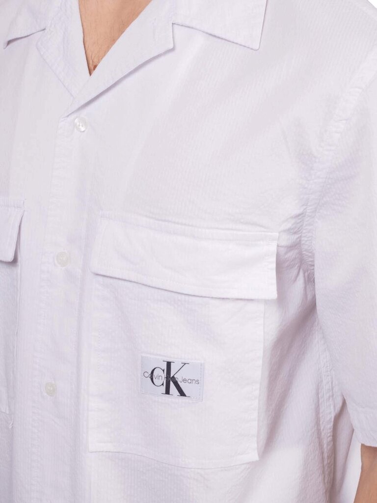 Calvin Klein Jeans krekls vīriešiem Seersucker 560077854, balts cena un informācija | Vīriešu krekli | 220.lv