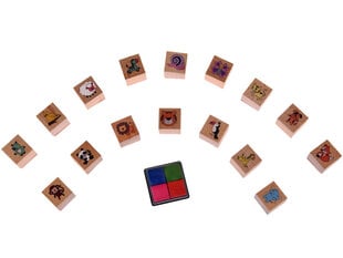 деревянные штампы, 16 шт. цена и информация | Развивающие игрушки | 220.lv