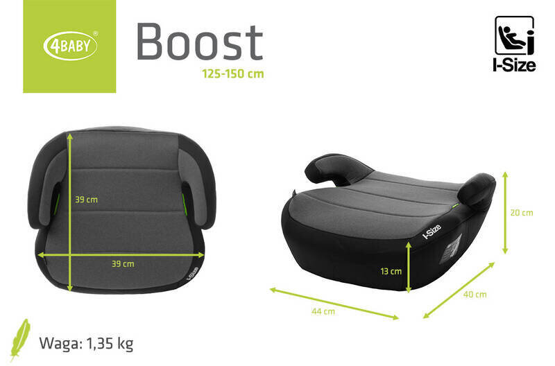 Automašīnas sēdeklis paaugstinājums 4Baby Boost, 22-36 kg, pelēks cena un informācija | Autokrēsliņi | 220.lv