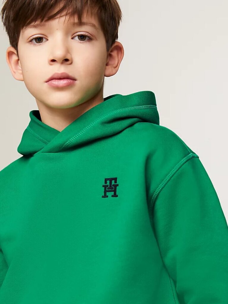 Tommy Hilfiger hūdijs zēniem U Monogram Hoodie 540125688, zaļš цена и информация | Zēnu jakas, džemperi, žaketes, vestes | 220.lv