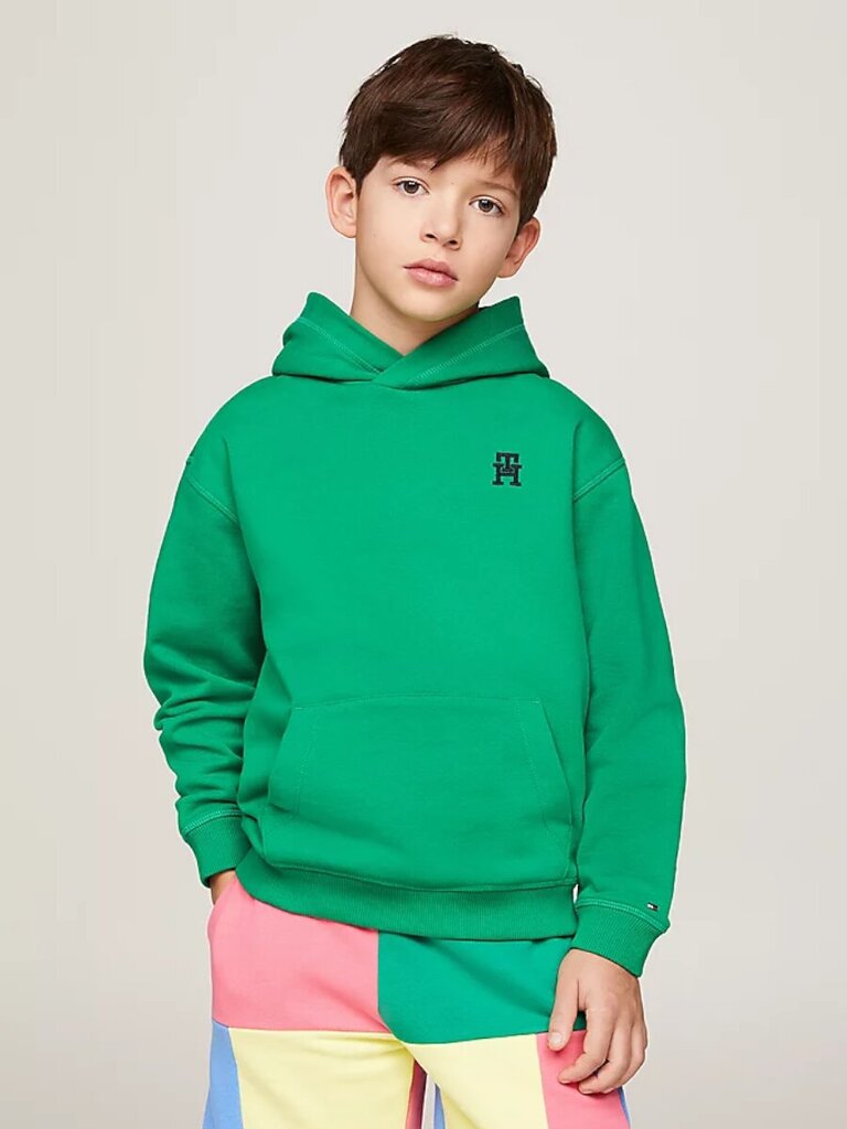 Tommy Hilfiger hūdijs zēniem U Monogram Hoodie 540125688, zaļš цена и информация | Zēnu jakas, džemperi, žaketes, vestes | 220.lv