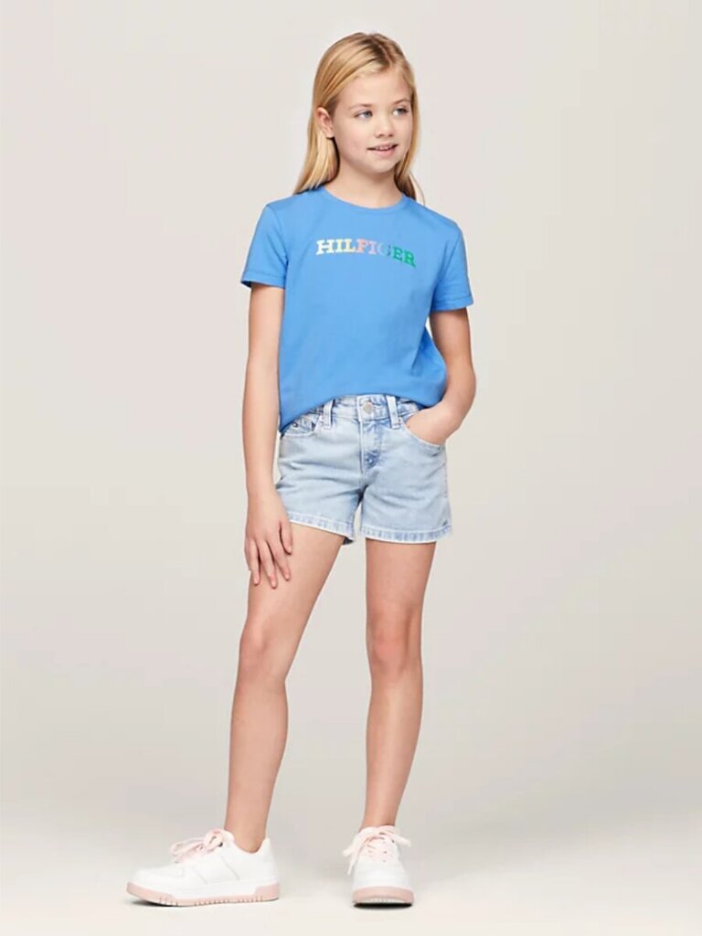 Tommy Hilfiger T-krekls meitenēm Monotype Tee S/s 540125664, zils cena un informācija | Krekli, bodiji, blūzes meitenēm | 220.lv