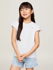Tommy Hilfiger T-krekls meiteēm Essential Ruffle Sleeve Top S/s 540125634, balts cena un informācija | Krekli, bodiji, blūzes meitenēm | 220.lv