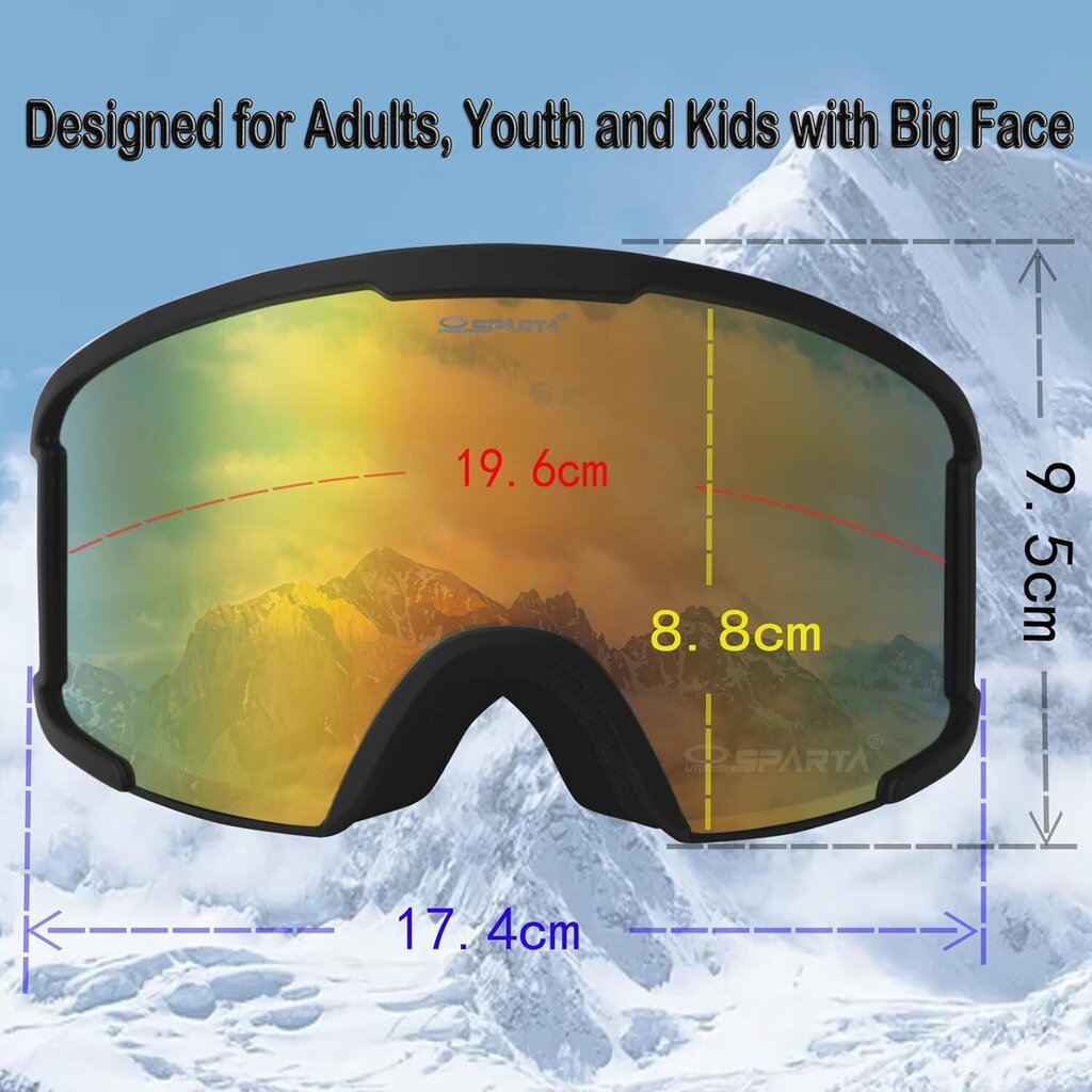 Slēpošanas, snovborda brilles Outdoor Sparta Snow-044, melnas cena un informācija | Slēpošanas brilles | 220.lv