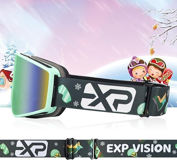 Slēpošanas, snovborda brilles Exp Vision OTG, zaļas cena un informācija | Slēpošanas brilles | 220.lv