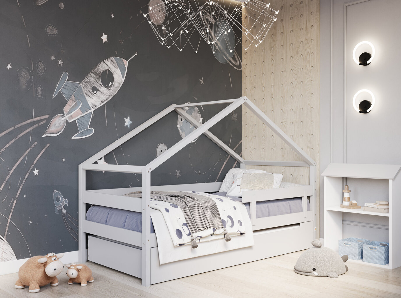 Bērnu gulta mājiņa YappyHytte, 200cm, pēleka цена и информация | Bērnu gultas | 220.lv