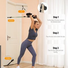 Pilates stieņa komplekts ar pretestības joslām Hommie, melns/oranžs cena un informācija | Citas fitnesa preces | 220.lv