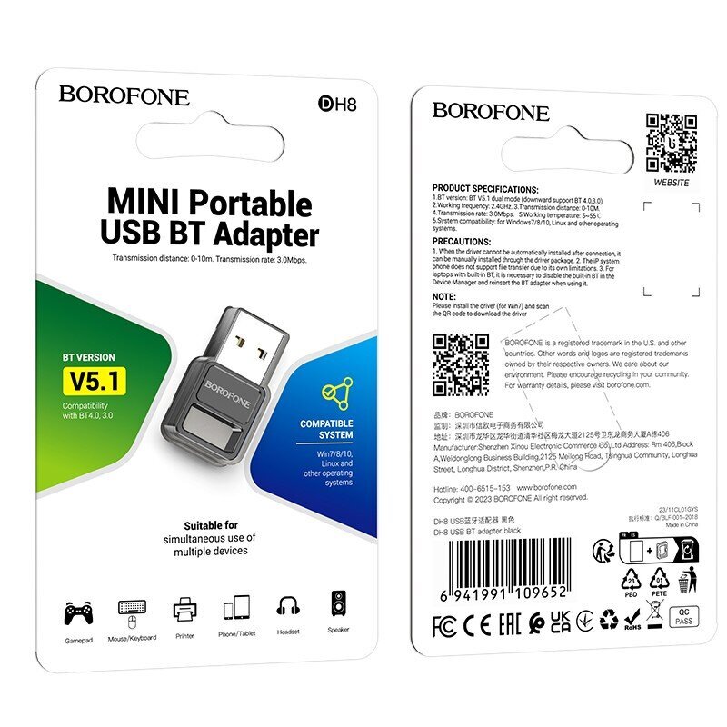 Borofone DH8 cena un informācija | Adapteri un USB centrmezgli | 220.lv