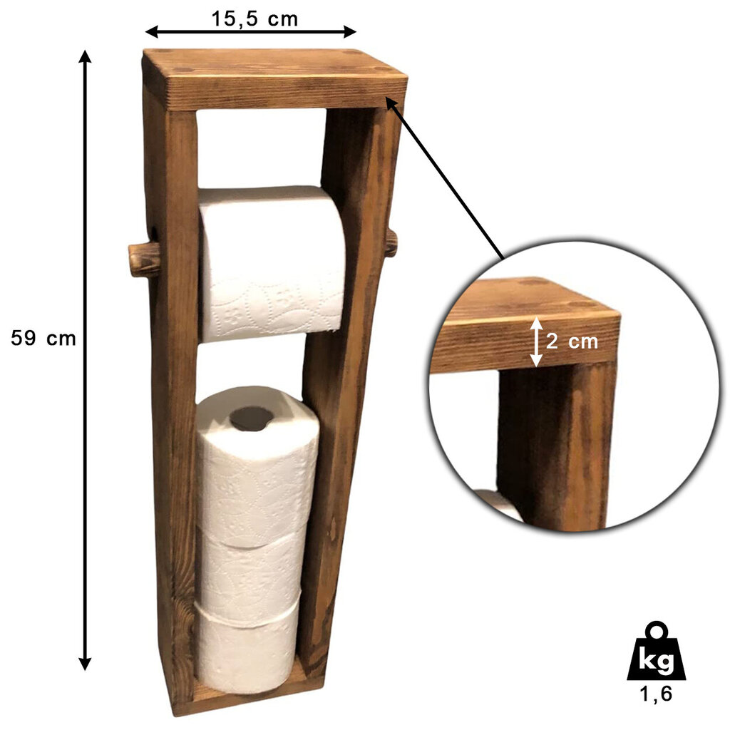 Koka tualetes papīra statīvs Wenge cena un informācija | Vannas istabas aksesuāri | 220.lv