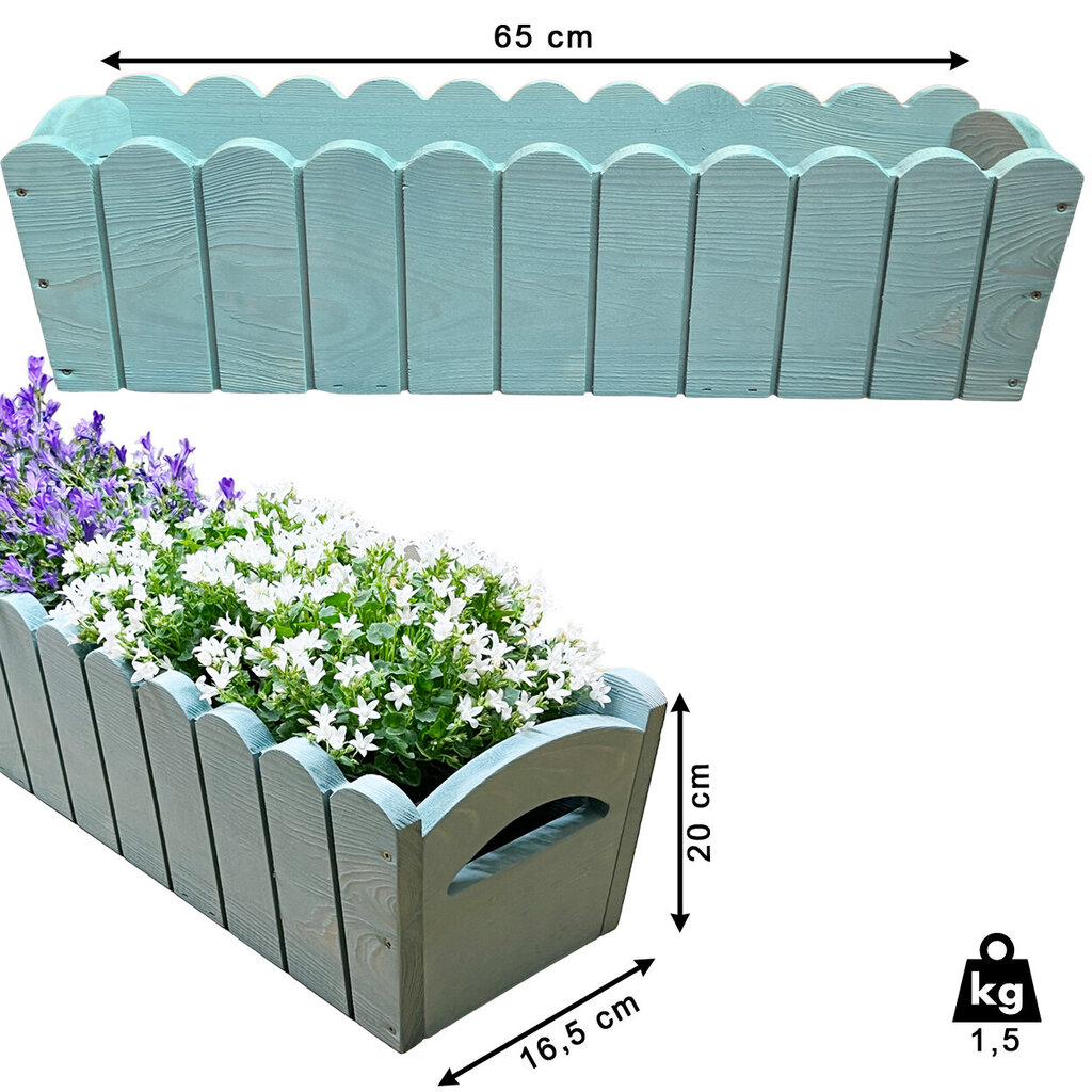 Koka puķu pods, 65x16,5x20 cm cena un informācija | Puķu podi | 220.lv