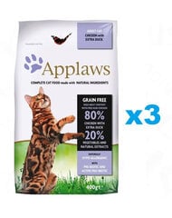 Applaws для взрослых кошек с курицей и уткой, 3x2 кг цена и информация | Сухой корм для кошек | 220.lv