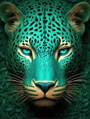 Алмазная мозаика зеленый леопард 40х50 см. цена и информация | Алмазная мозаика | 220.lv