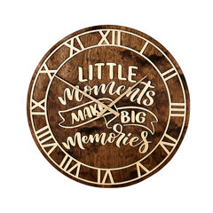 Круглые коричневые деревянные часы, бесшумные настенные часы цена и информация | Часы | 220.lv