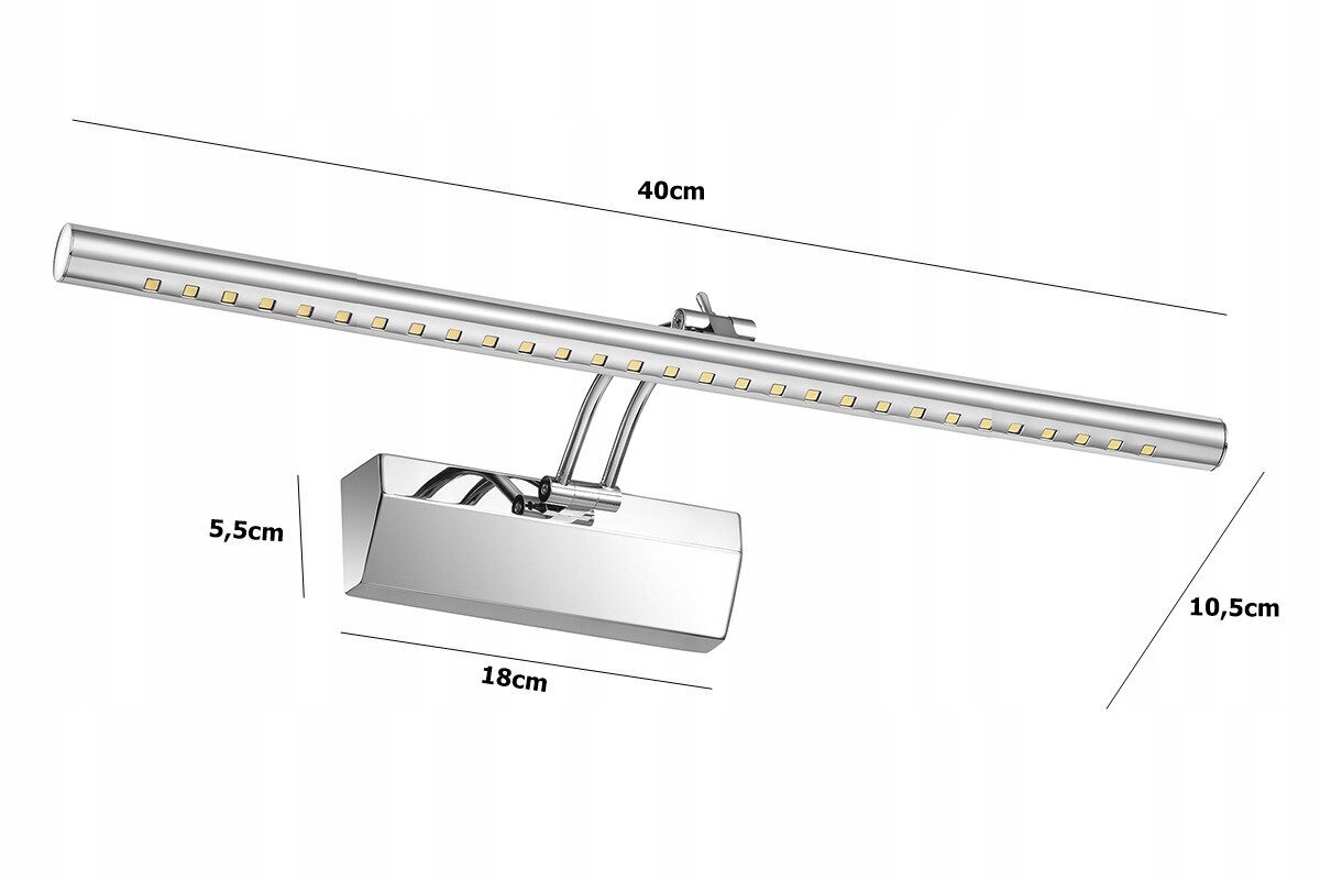 Led-lux spoguļa gaisma cena un informācija | Sienas lampas | 220.lv