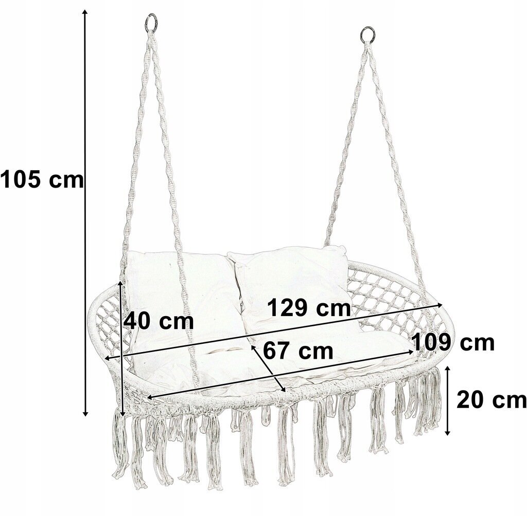 Piekarināms krēsls Fluxar 129 cm, balts цена и информация | Dārza krēsli | 220.lv