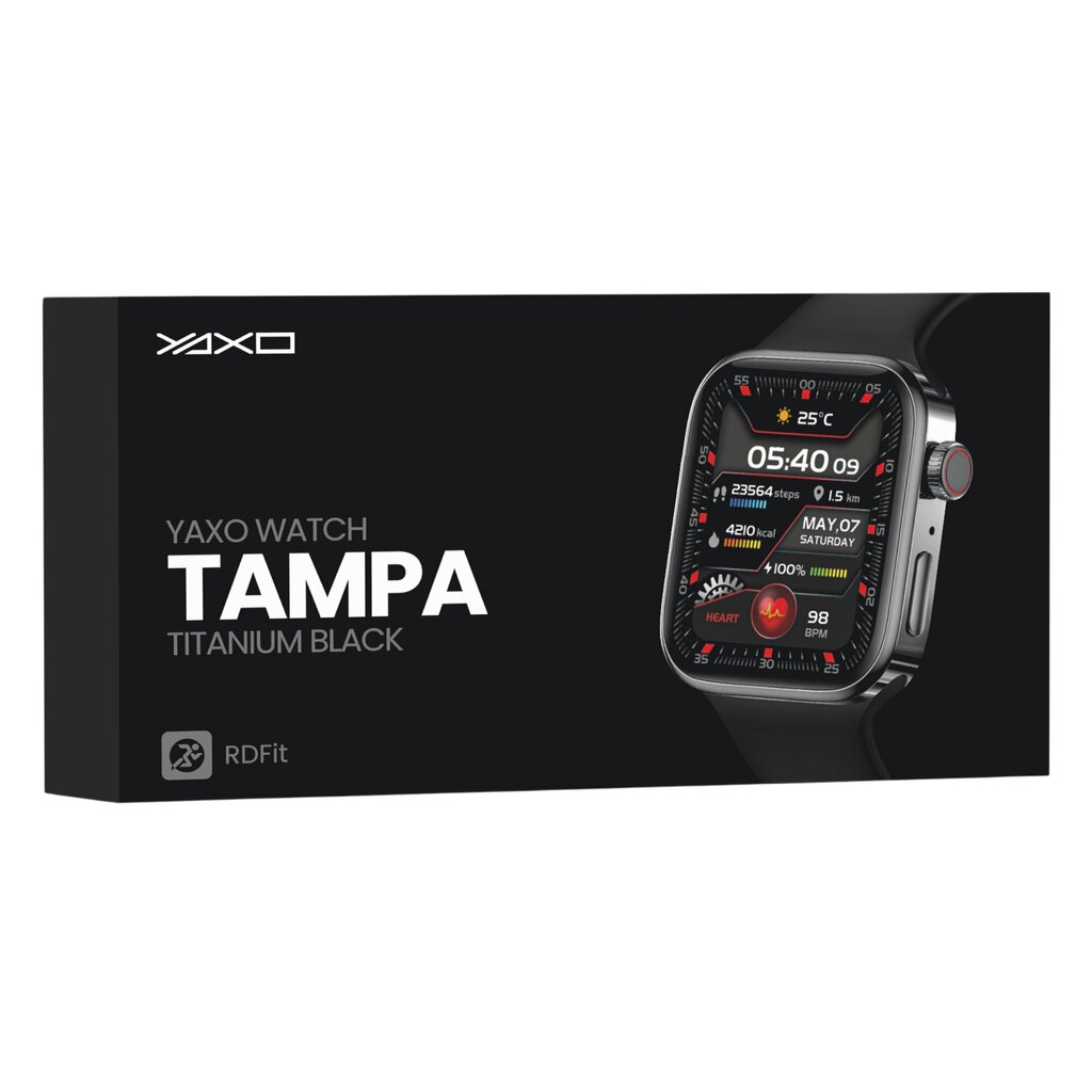 YAXO watch Tampa Titanium Black YWTWT01BBO cena un informācija | Viedpulksteņi (smartwatch) | 220.lv