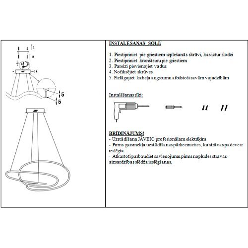 Piekaramā lampa ALTAMAREA, melna cena un informācija | Piekaramās lampas | 220.lv