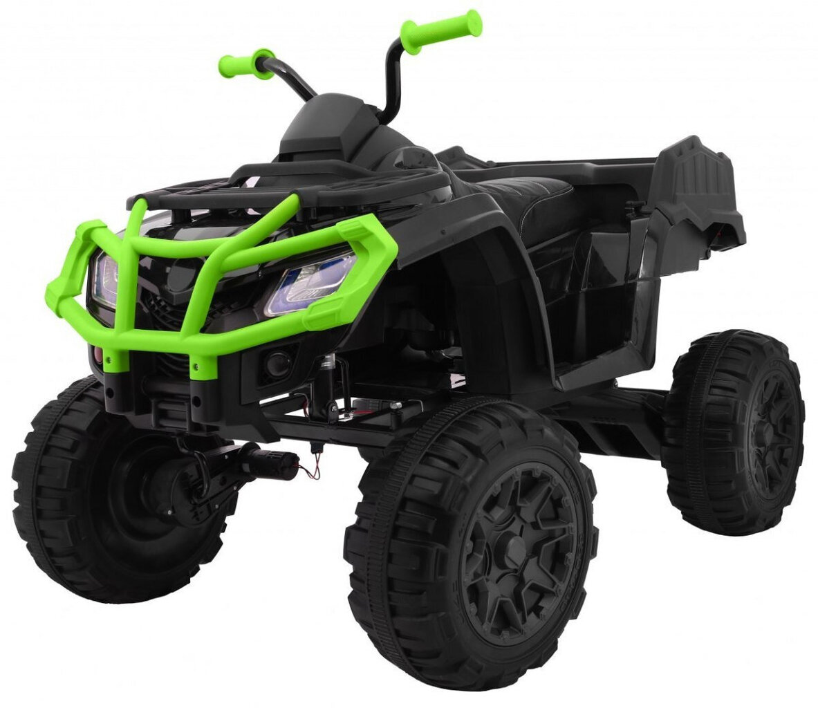 Bērnu vienvietīgais kvadricikls - Quad ATV, melns ar zaļu cena un informācija | Bērnu elektroauto | 220.lv