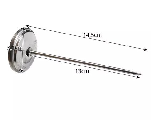 Termometrs, 13 cm, sudraba krāsā cena un informācija | Grila, barbekjū piederumi un aksesuāri | 220.lv