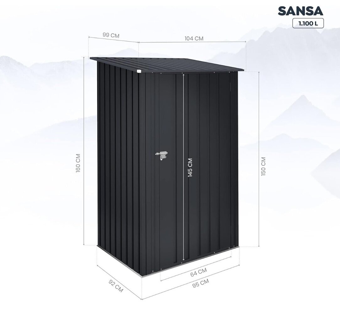 Dārza māja Sansa, melna cena un informācija | Dārza mājiņas, šķūņi, malkas nojumes | 220.lv