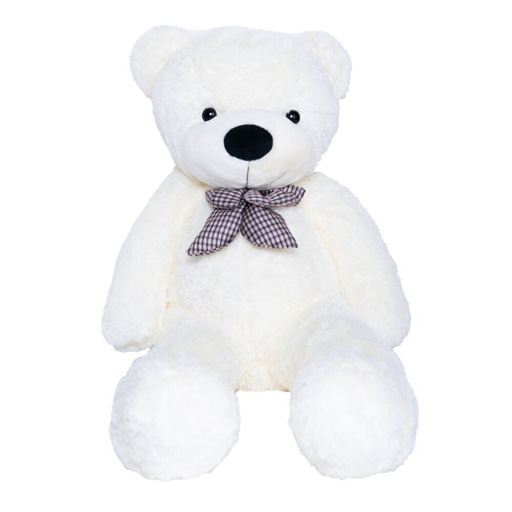 Plīša lācītis MKS White Teddy, 60 cm, balts cena un informācija | Mīkstās (plīša) rotaļlietas | 220.lv