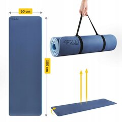 Vingrošanas paklājiņš, 180x60 cm, zils цена и информация | Коврики для йоги, фитнеса | 220.lv