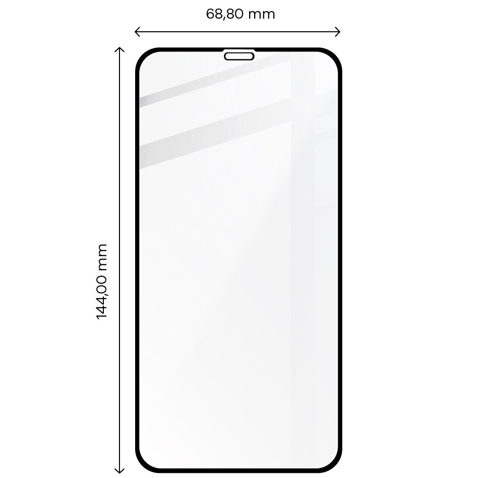 Rūdīts stikls Bizon Glass Edge CF iPhone 11, melns cena un informācija | Ekrāna aizsargstikli | 220.lv