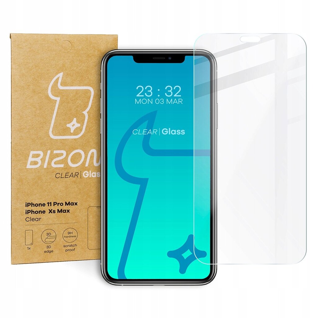 Rūdīts stikls Bizon Glass Clear iPhone 11 Pro Max / Xs Max cena un informācija | Ekrāna aizsargstikli | 220.lv