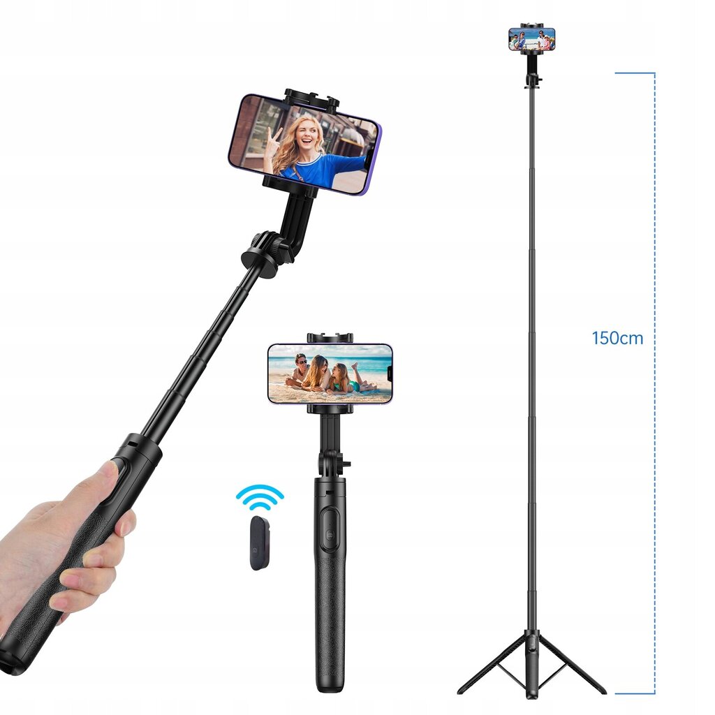 Pašportretu nūja Apexel APL-D10 melna cena un informācija | Selfie Sticks | 220.lv