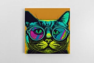 Pop art Kaķis ar brillēm 1 цена и информация | Картины | 220.lv