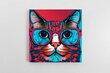 Pop art Kaķis ar brillēm 2 cena un informācija | Gleznas | 220.lv