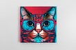 Pop art Kaķis ar brillēm 2 цена и информация | Gleznas | 220.lv