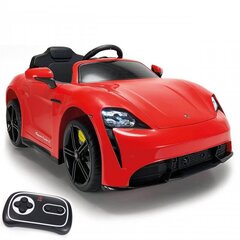 Vienvietīgs bērnu elektroauto Injusa Porsche Taycan 12V, sarkans cena un informācija | Bērnu elektroauto | 220.lv