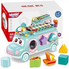 Muzikāls auto šķirotājs Woopie Bus, zils цена и информация | Игрушки для малышей | 220.lv