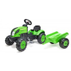 фермерский педальный трактор с прицепом, зеленый цена и информация | Игрушки для малышей | 220.lv