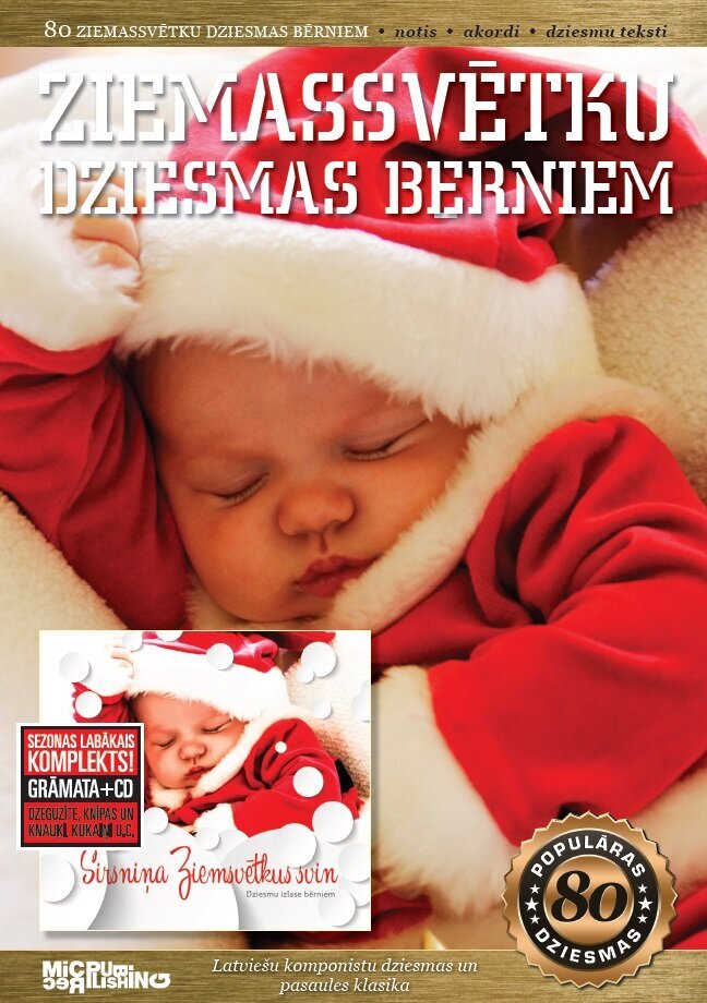 80 populārākās Ziemassvētku dziesmas bērniem, Notis+CD cena un informācija | Izglītojošas grāmatas | 220.lv