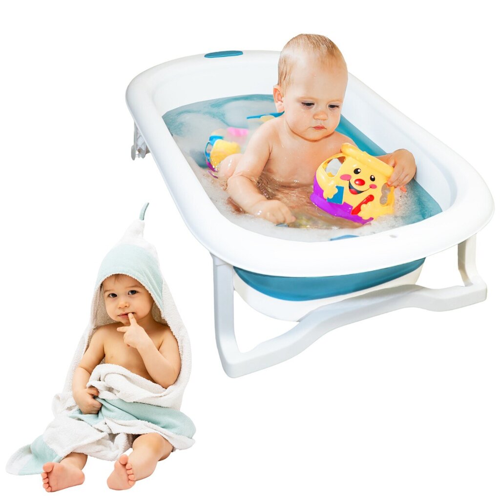 Saliekama bērnu vanna ar spilventiņu Nicekids, zila цена и информация | Mazuļa mazgāšana | 220.lv