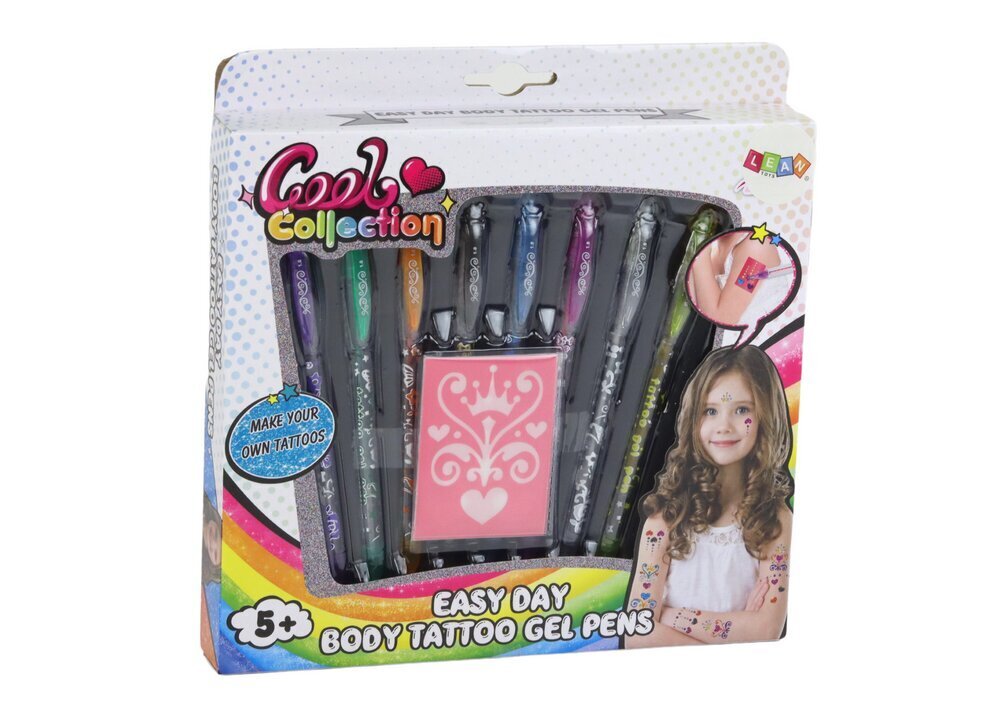 Tetovēšanas pildspalvu komplekts Lean Toys cena un informācija | Rotaļlietas meitenēm | 220.lv