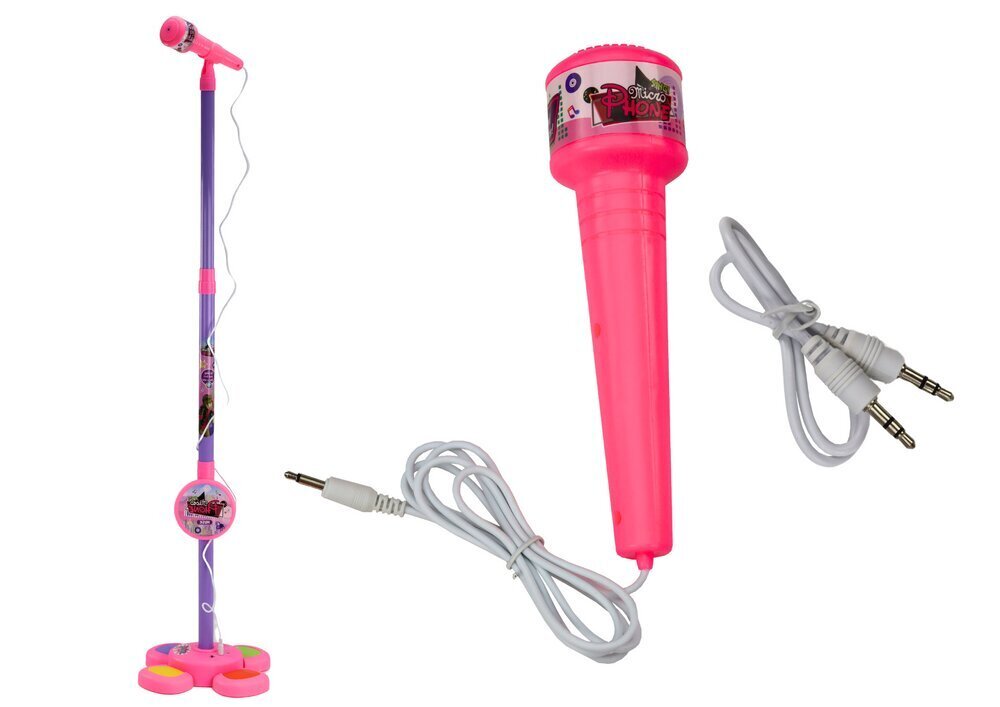 Lean Toys bērnu mikrofons ar statīvu, rozā цена и информация | Attīstošās rotaļlietas | 220.lv