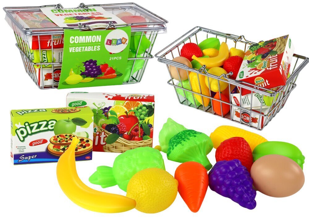 Rotaļlietu iepirkumu grozs ar pārtikas produktiem Lean Toys cena un informācija | Rotaļlietas meitenēm | 220.lv