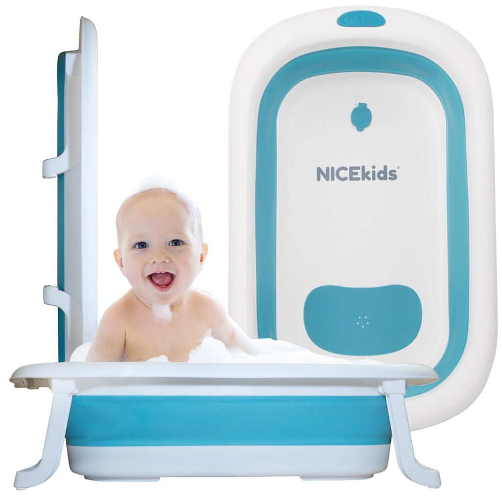 Saliekamā bērnu vanna NiceKids, zila cena un informācija | Mazuļa mazgāšana | 220.lv