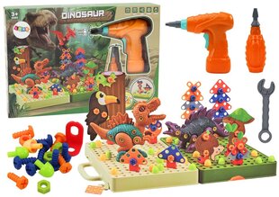 Dinozauru 3D konstrukcijas puzle ar urbi Lean Toys cena un informācija | Konstruktori | 220.lv