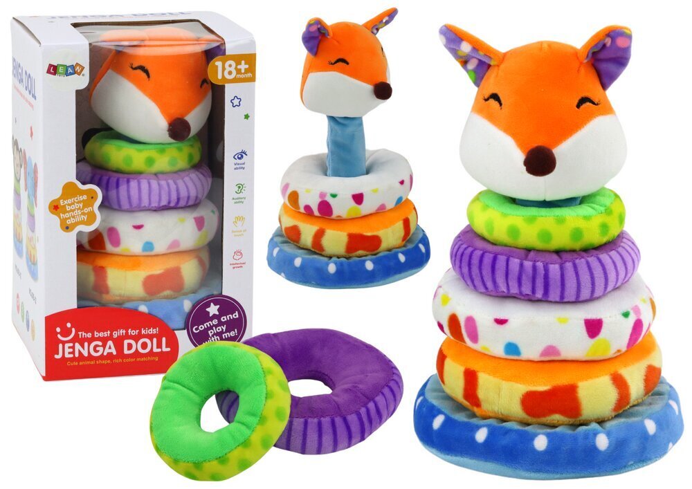 Plīša piramīda Lean Toys Fox цена и информация | Rotaļlietas zīdaiņiem | 220.lv