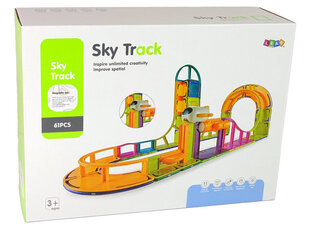 Magnētiskie celtniecības bloki Lean Toys Sky Track, 61 gab. cena un informācija | Konstruktori | 220.lv