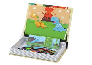 Magnētiskā mīklu grāmata ar dinozauriem Lean Toys, 64 daļas cena un informācija | Puzles, 3D puzles | 220.lv