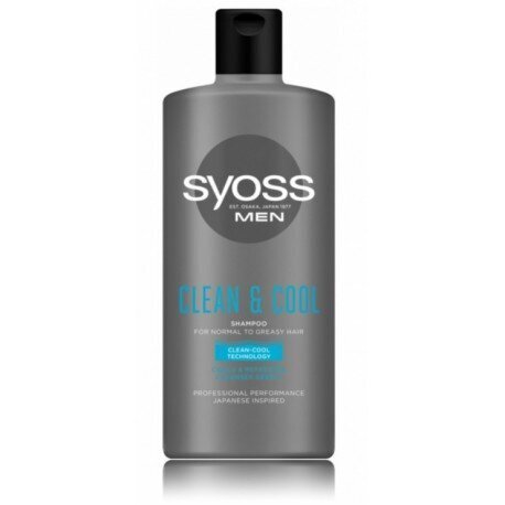 Attīrošs šampūns visiem matu tipiem Syoss Men Clean & Cool, 500 ml cena un informācija | Šampūni | 220.lv